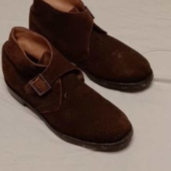 Alan McAfee brown Suede Chukka Boots Men's 12 with Buckle Closure Sophisticated - Picture 10 of 12